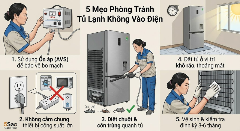  mẹo phòng tránh tủ lạnh không vào điện
