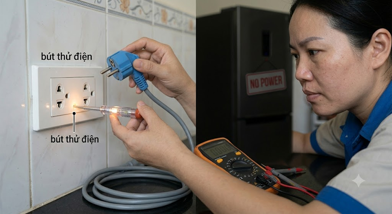 kiểm tra ổ cắm điện tủ lạnh

