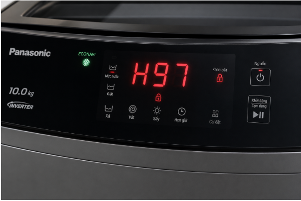 Mã lỗi H97 máy giặt Panasonic trên màn hình LCD