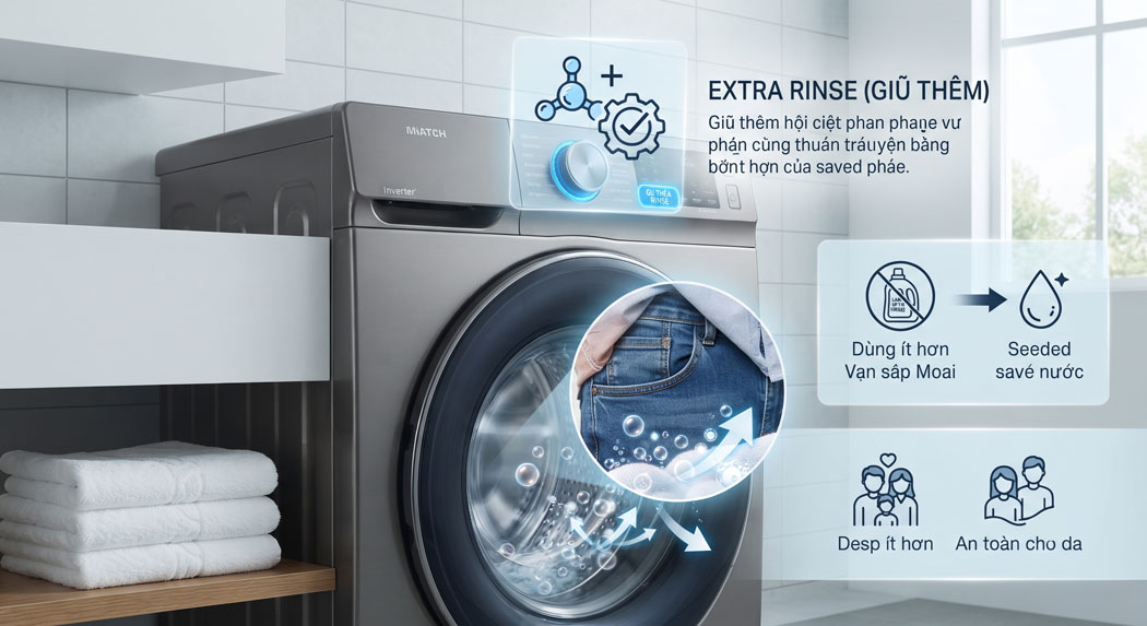 Bí kíp sử dụng "Extra Rinse" (Giũ thêm) hiệu quả