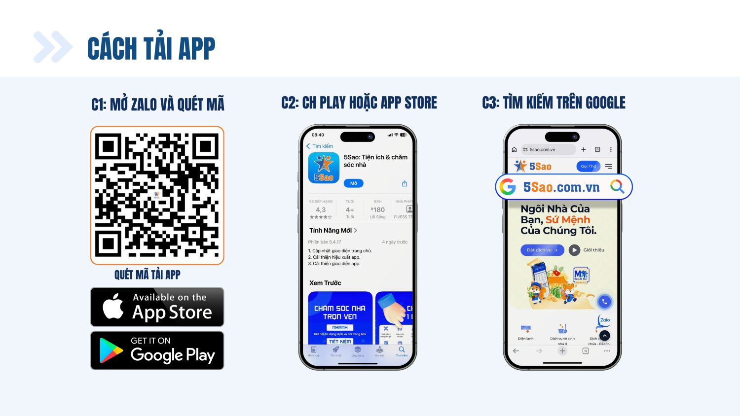 Cách tải App 5Sao