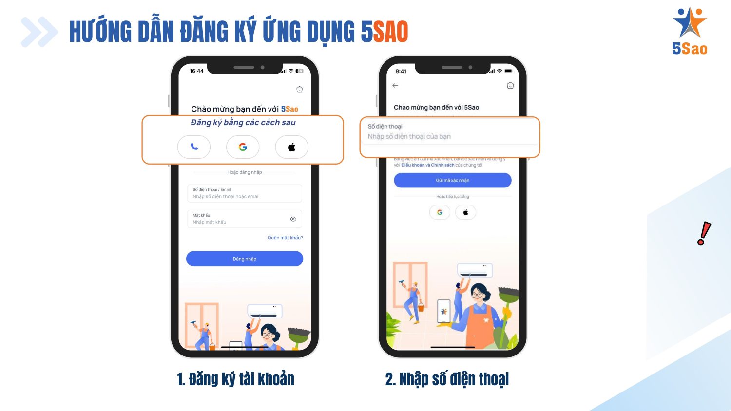 Hướng dẫn đăng ký ứng dụng 5Sao nhanh chóng trong 4 bước
