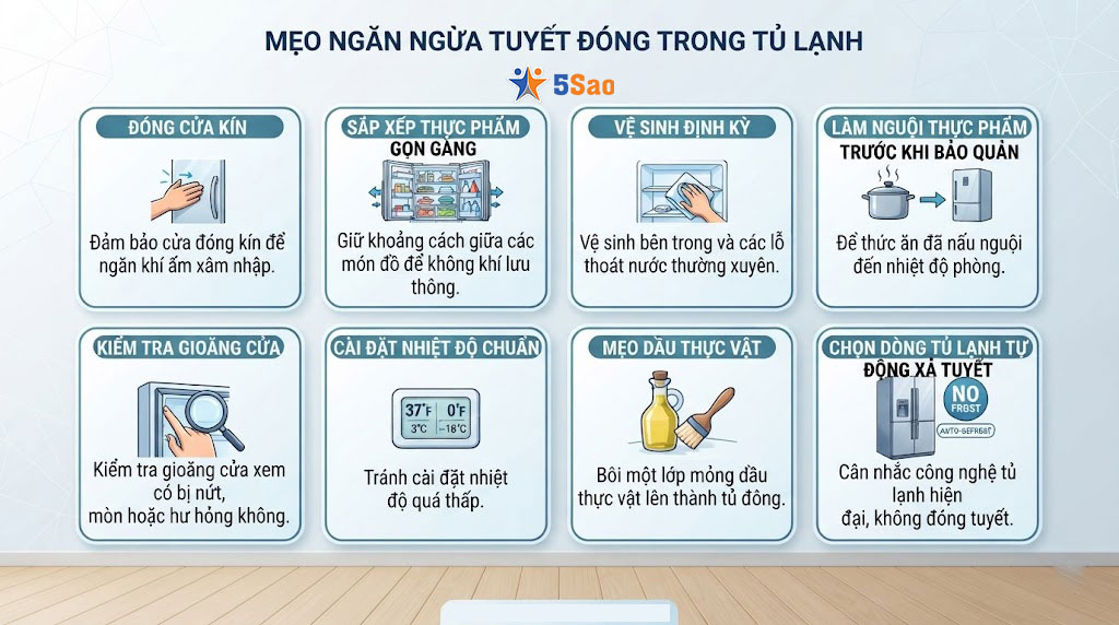 Kinh nghiệm sử dụng tủ lạnh bị đóng tuyết 