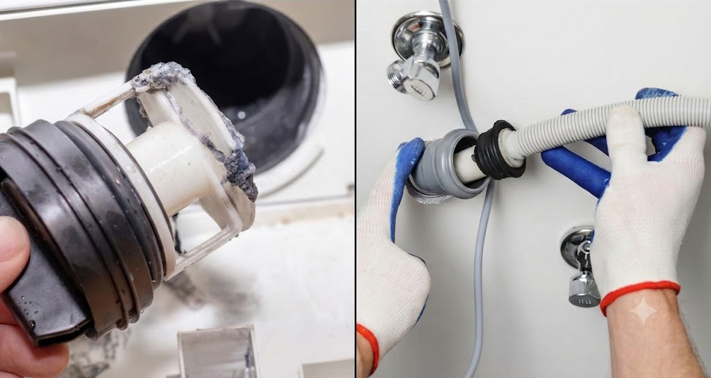 Tắc nghẽn bộ lọc bơm xả hoặc ống thoát nước