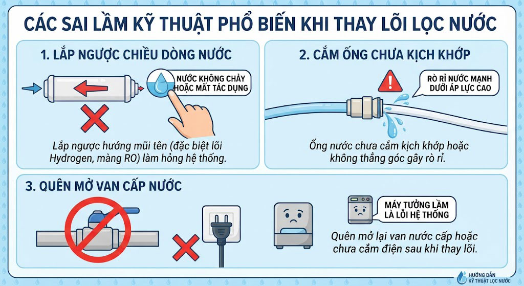 Những lỗi thường gặp khi tự thay lõi máy Hydrogen