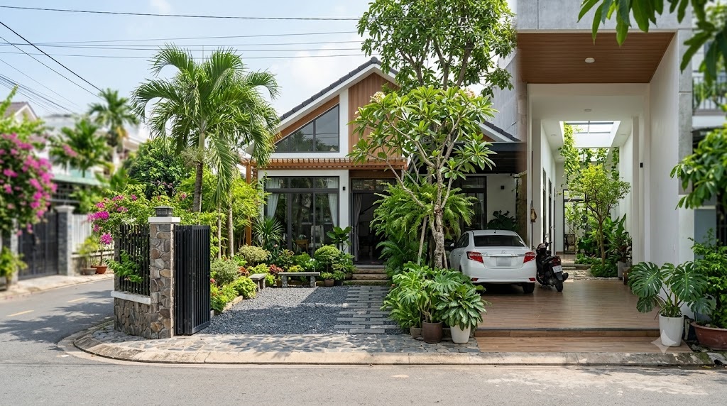 Mẫu nhà cấp 4 5x20 có sân vườn thoáng mát