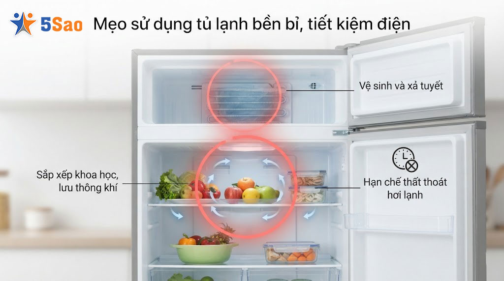 Mẹo sử dụng tủ lạnh bền bỉ, tiết kiệm điện