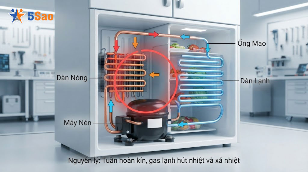 Nguyên lý hoạt động cơ bản của tủ lạnh