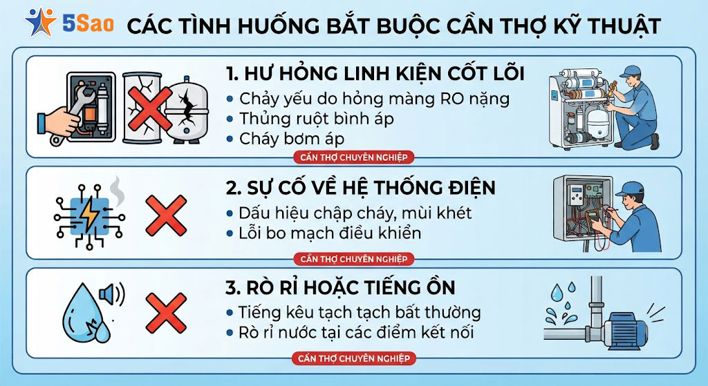Những tình huống bắt buộc cần thợ kỹ thuật