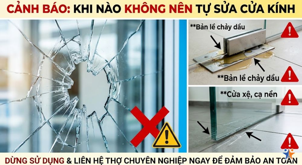Khi nào không nên tự sửa cửa kính?