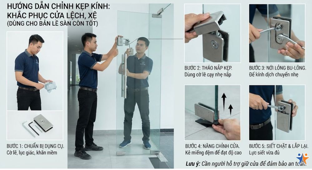Hướng dẫn chi tiết cách tự sửa cửa kính bị xệ đơn giản ngay tại nhà
