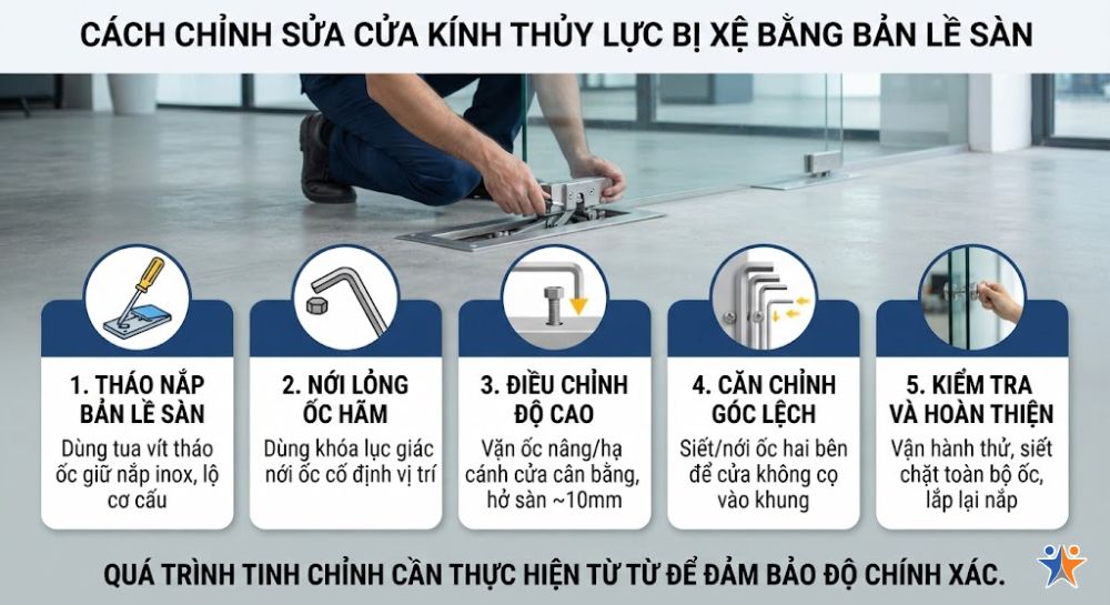 Hướng dẫn chi tiết cách tự sửa cửa kính bị xệ đơn giản ngay tại nhà