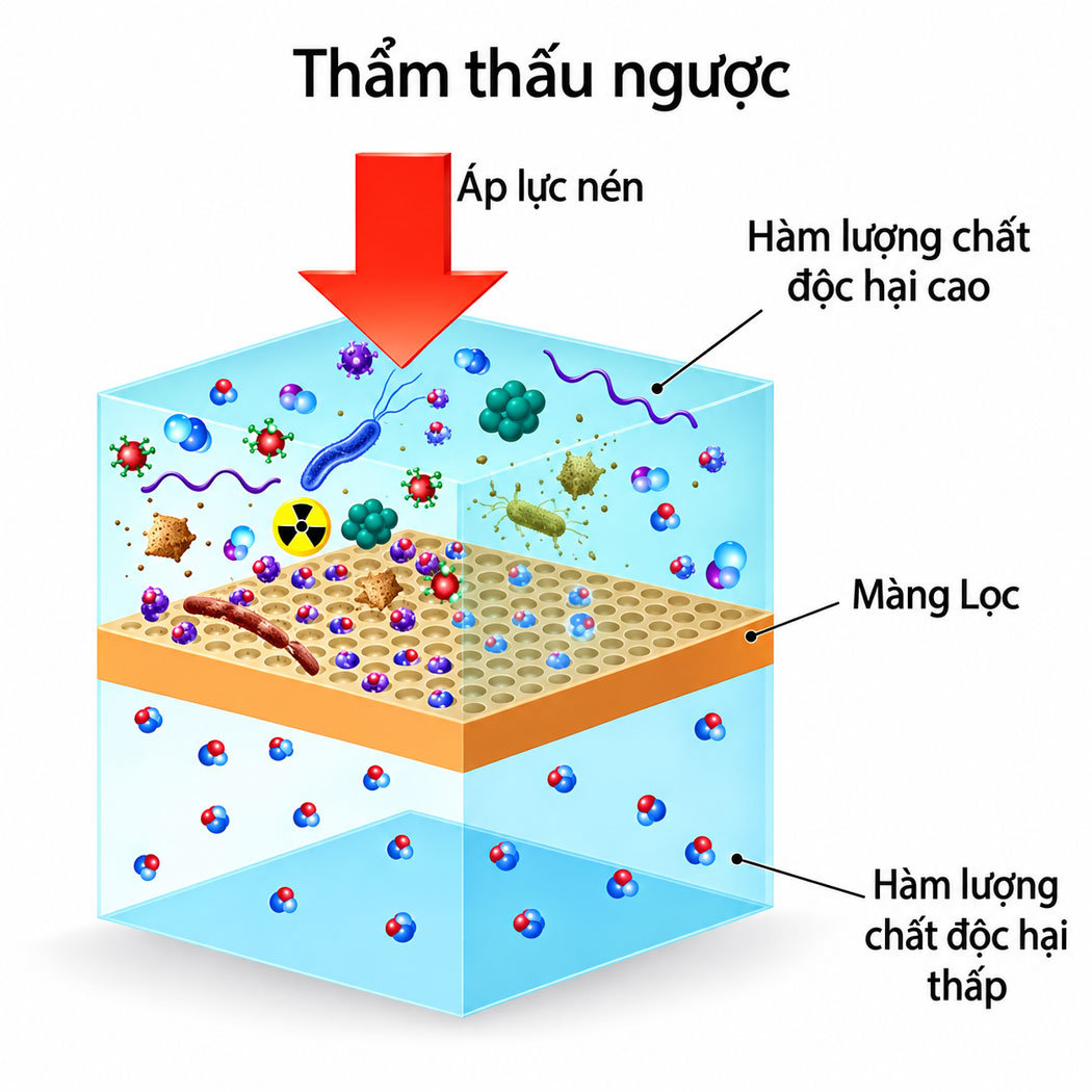 Vai trò của màng thẩm thấu ngược (RO) trong xử lý nước