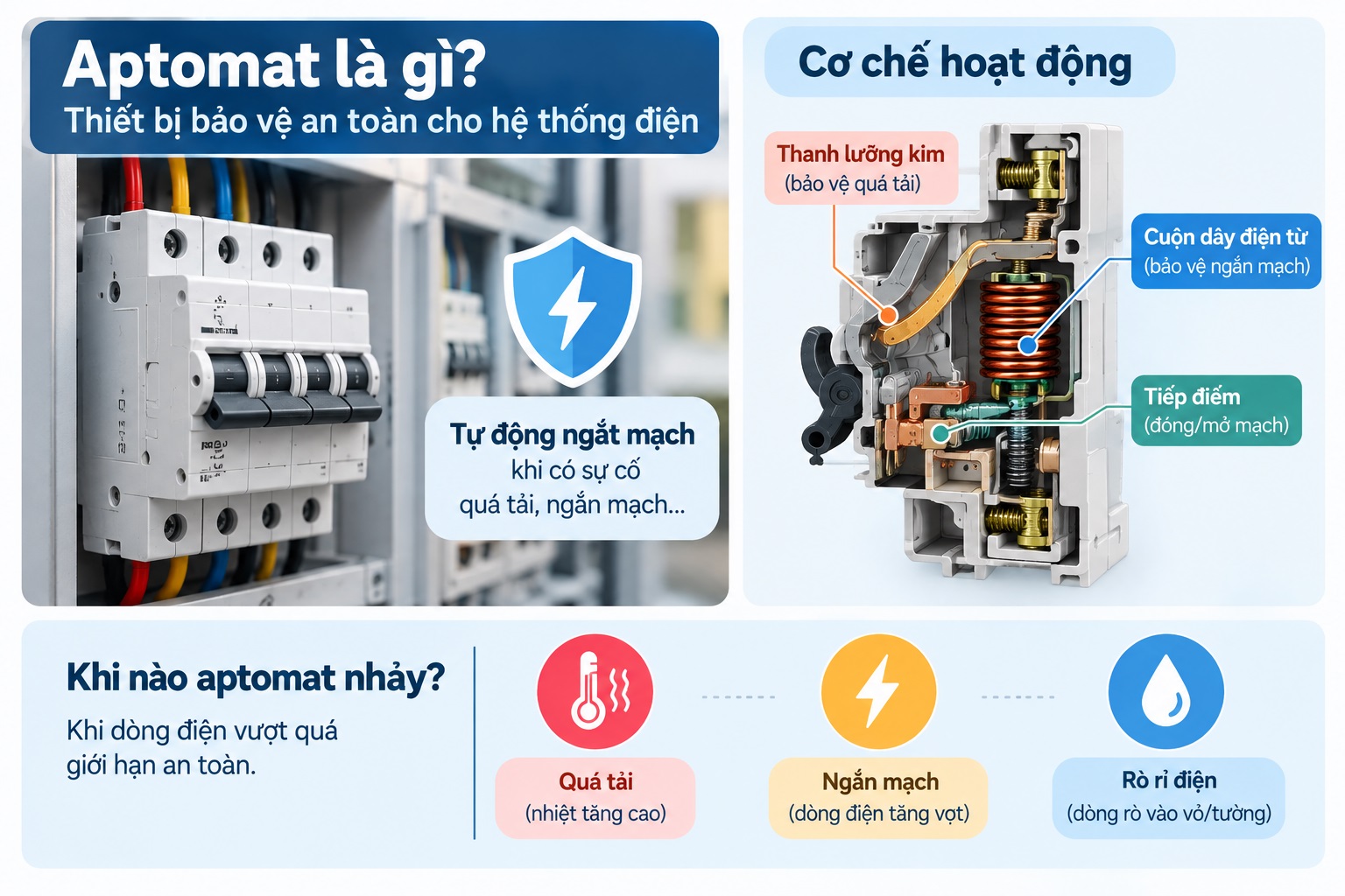 Tổng quan: Aptomat liên tục nhảy và cơ chế hoạt động