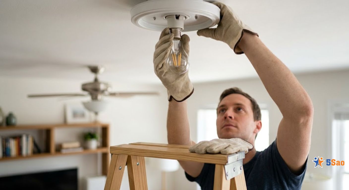 Quy trình 5 bước thay bóng đèn bị cháy an toàn tại nhà
