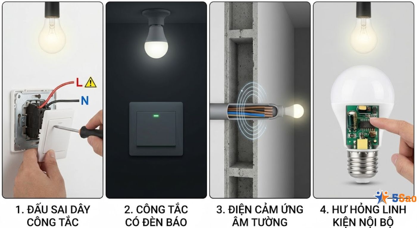 4 nguyên nhân khiến bóng đèn tắt rồi vẫn sáng mờ