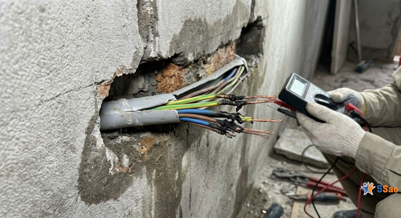 Nguyên nhân phổ biến khiến dây điện âm tường chập ngầm