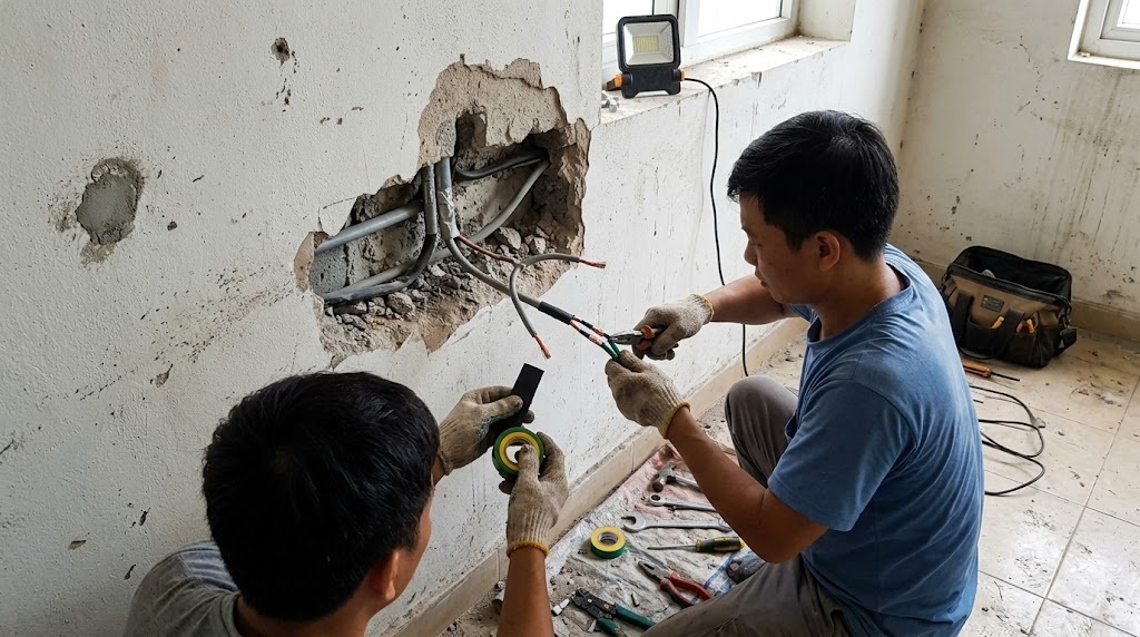 Phương pháp xử lý sau khi xác định được vị trí dây đứt ngầm