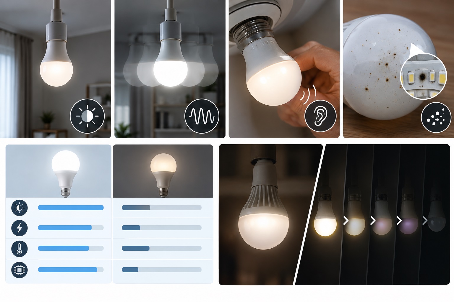 Dấu Hiệu Nhận Biết Bóng Đèn LED Đang Bị Sáng Yếu