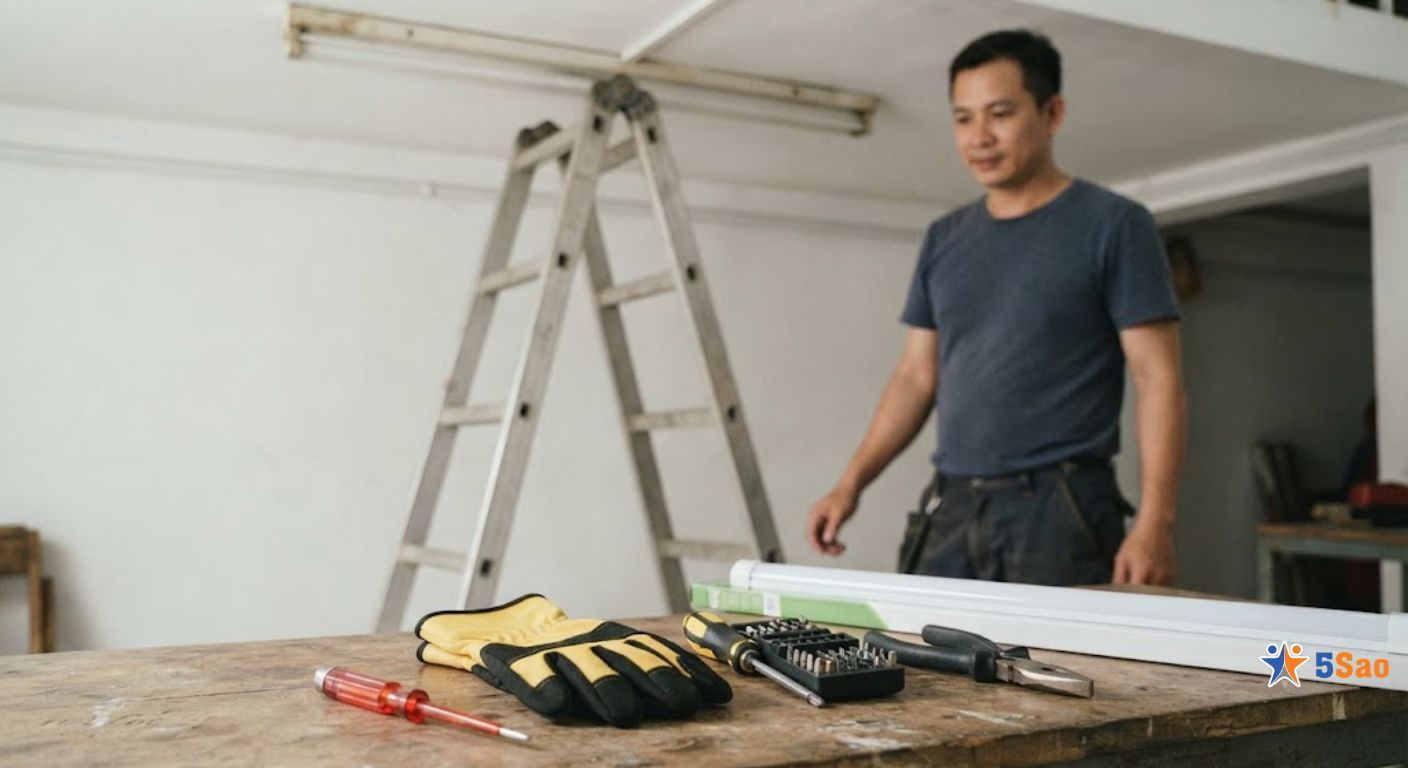 Chuẩn Bị Dụng Cụ Trước Khi Tháo Lắp Đèn LED Dài