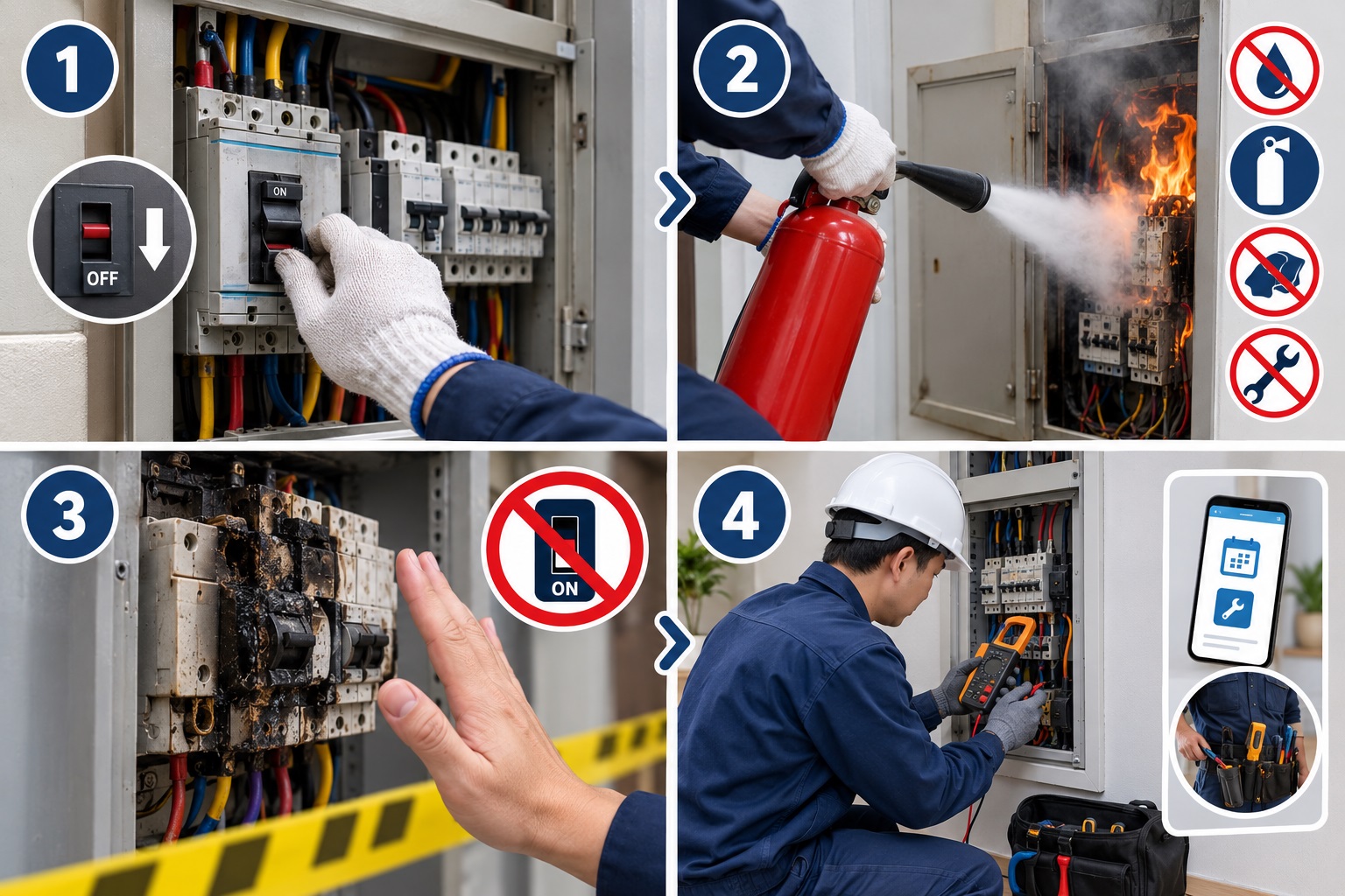 Quy trình 4 bước xử lý khẩn cấp khi cầu dao bị cháy tại nhà