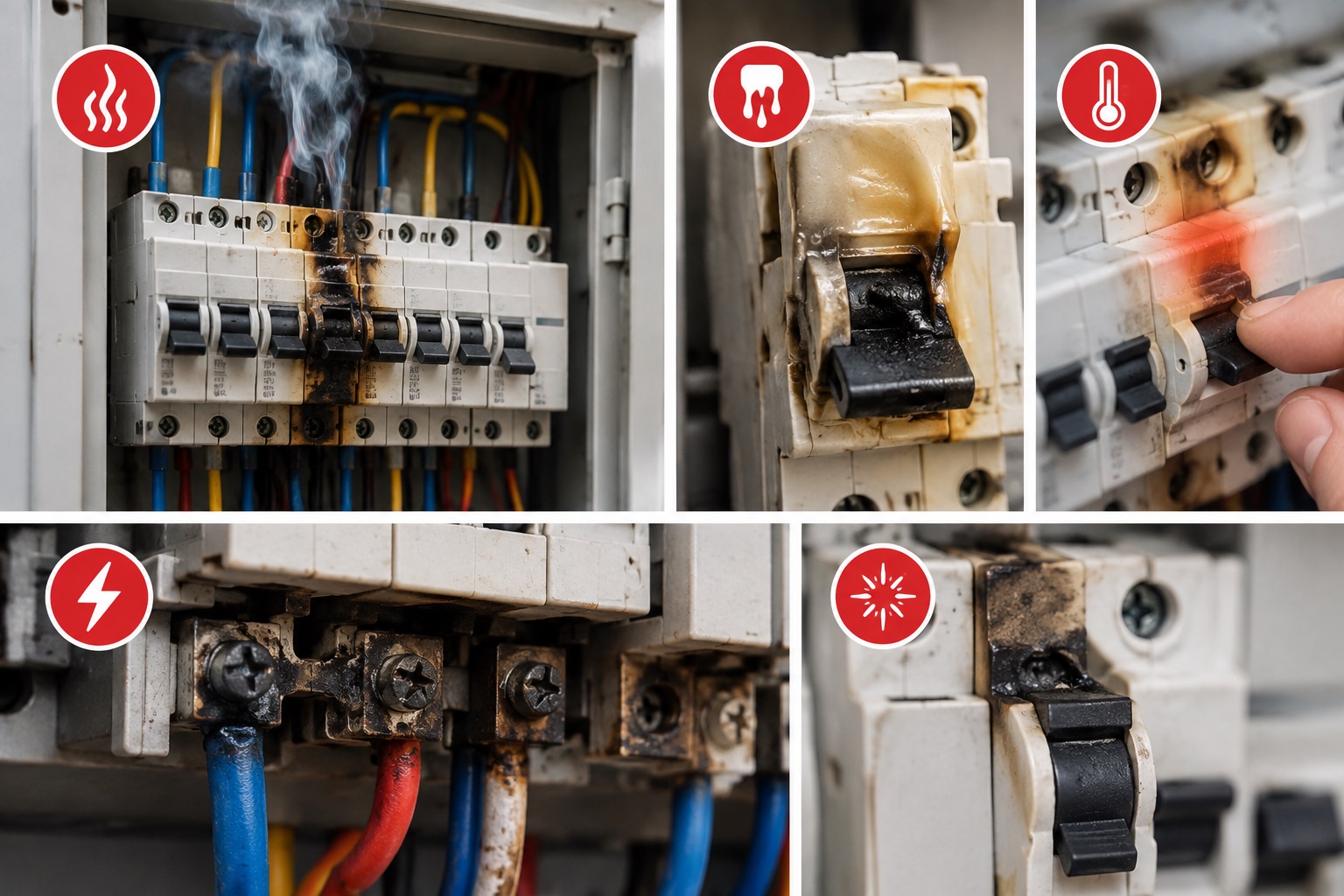 Dấu hiệu nhận biết cầu dao đang bị cháy hoặc nguy cơ chập nổ