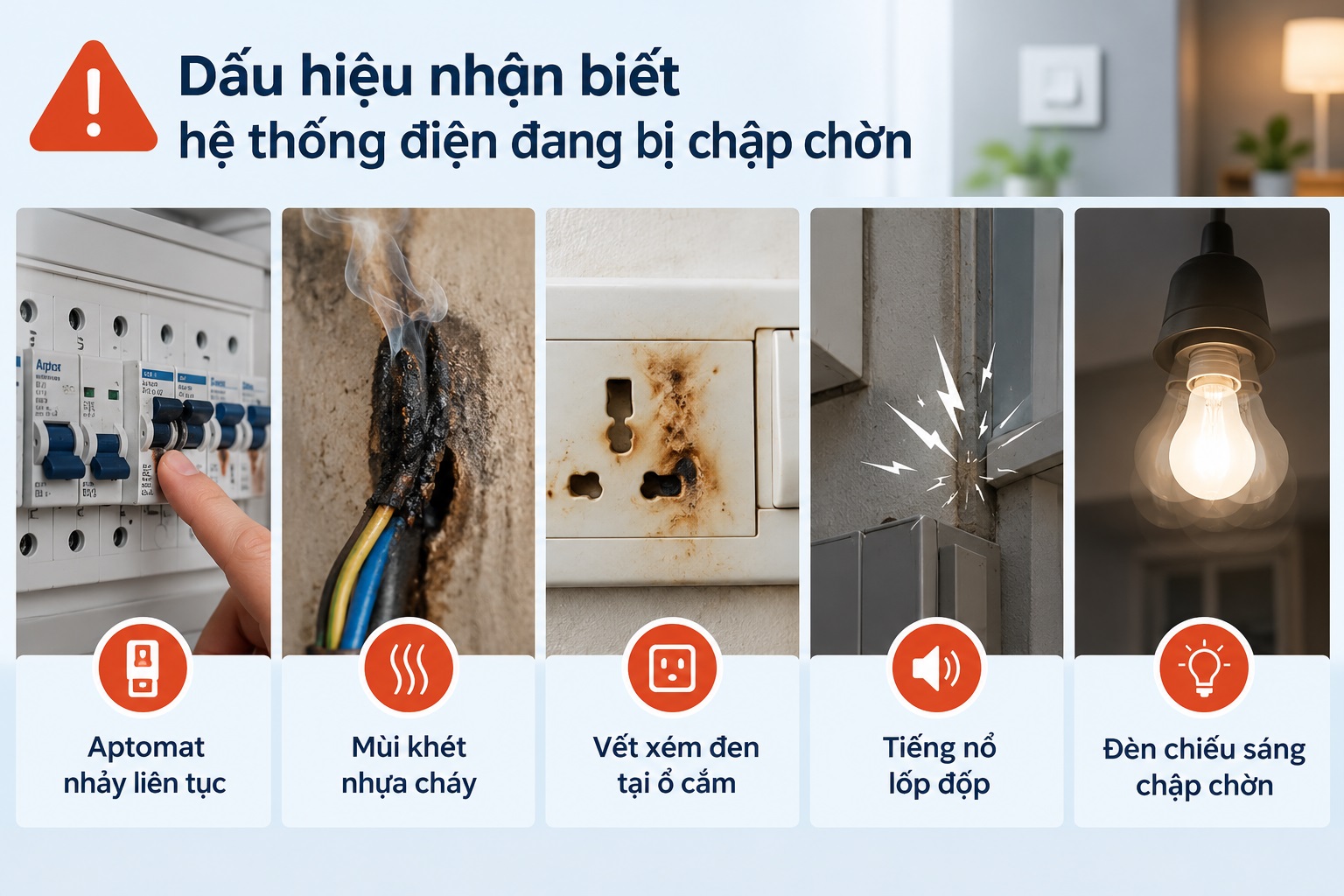 Dấu hiệu nhận biết hệ thống điện đang bị chập chờn