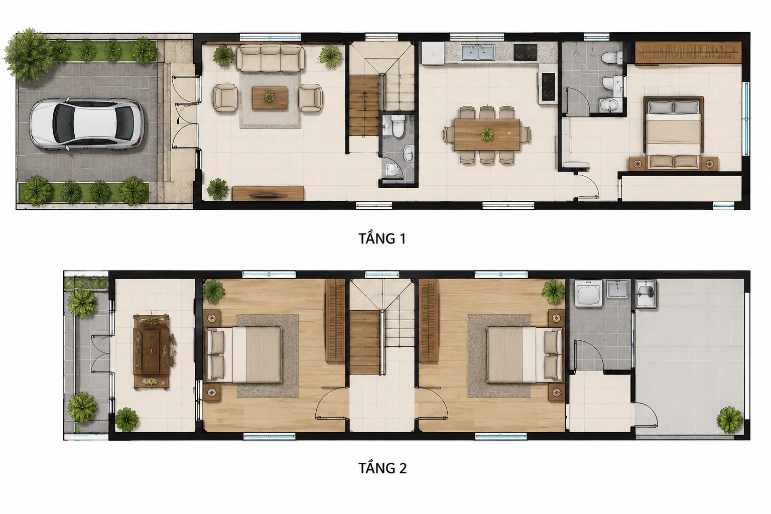 Gợi ý bản vẽ mặt bằng công năng 80m2 tối ưu ở quê