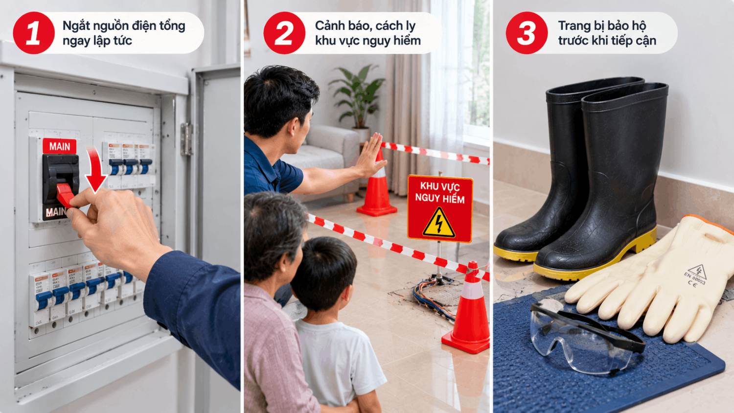 Quy trình xử lý khẩn cấp khi phát hiện dây điện hở