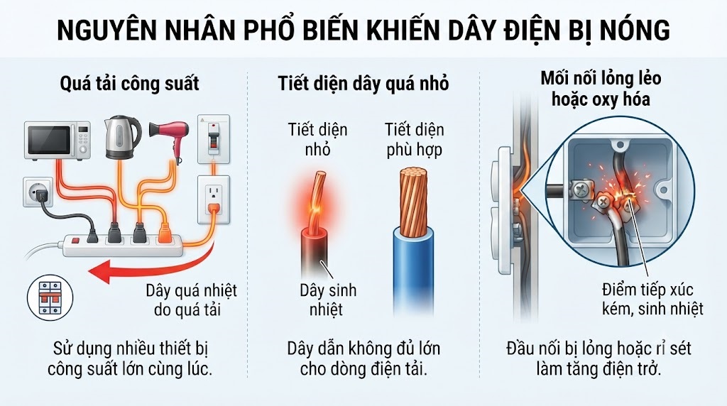 Nguyên Nhân Phổ Biến Khiến Dây Điện Bị Nóng
