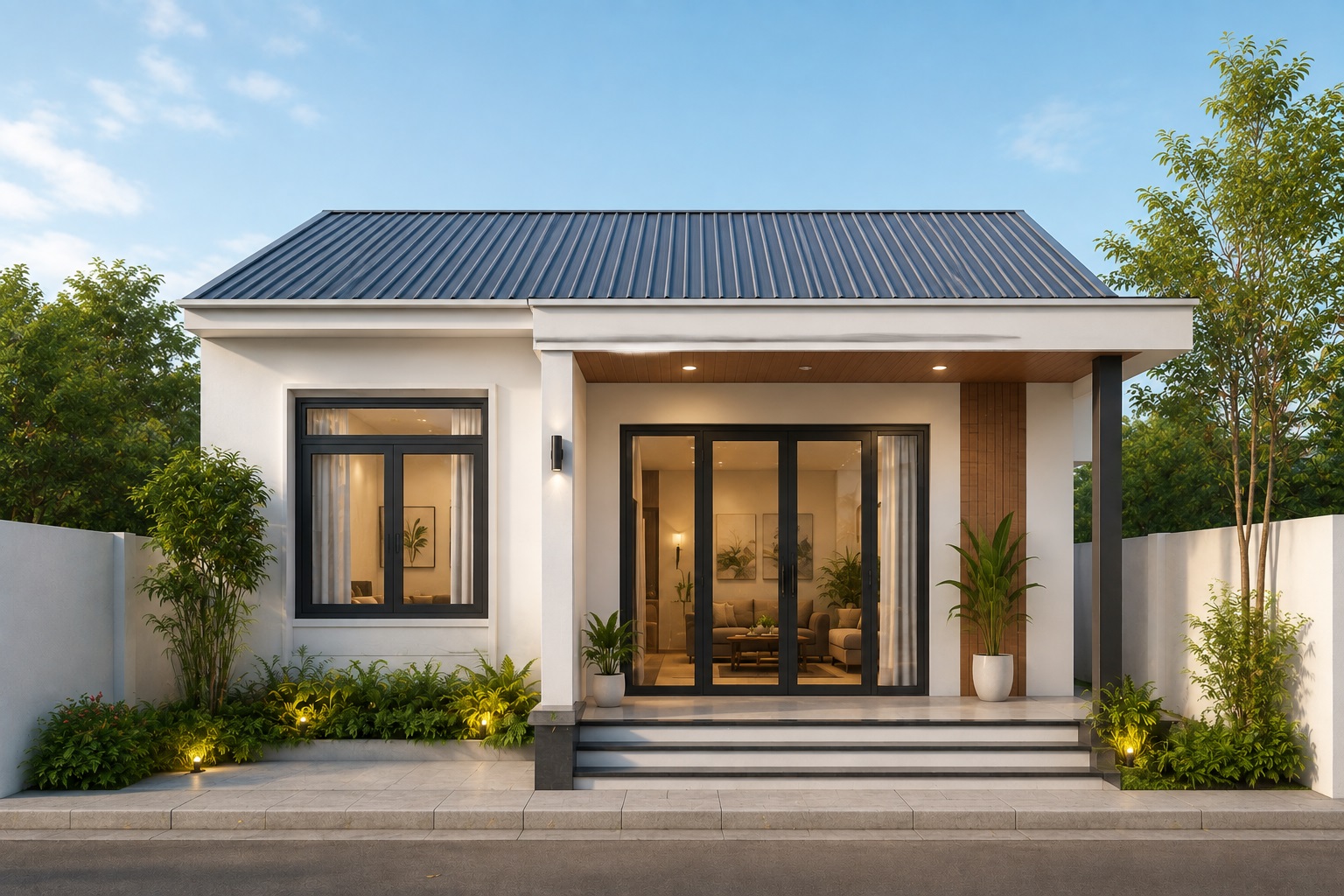 Mẫu thiết kế tối ưu chi phí với mái tôn lợp chống nóng
