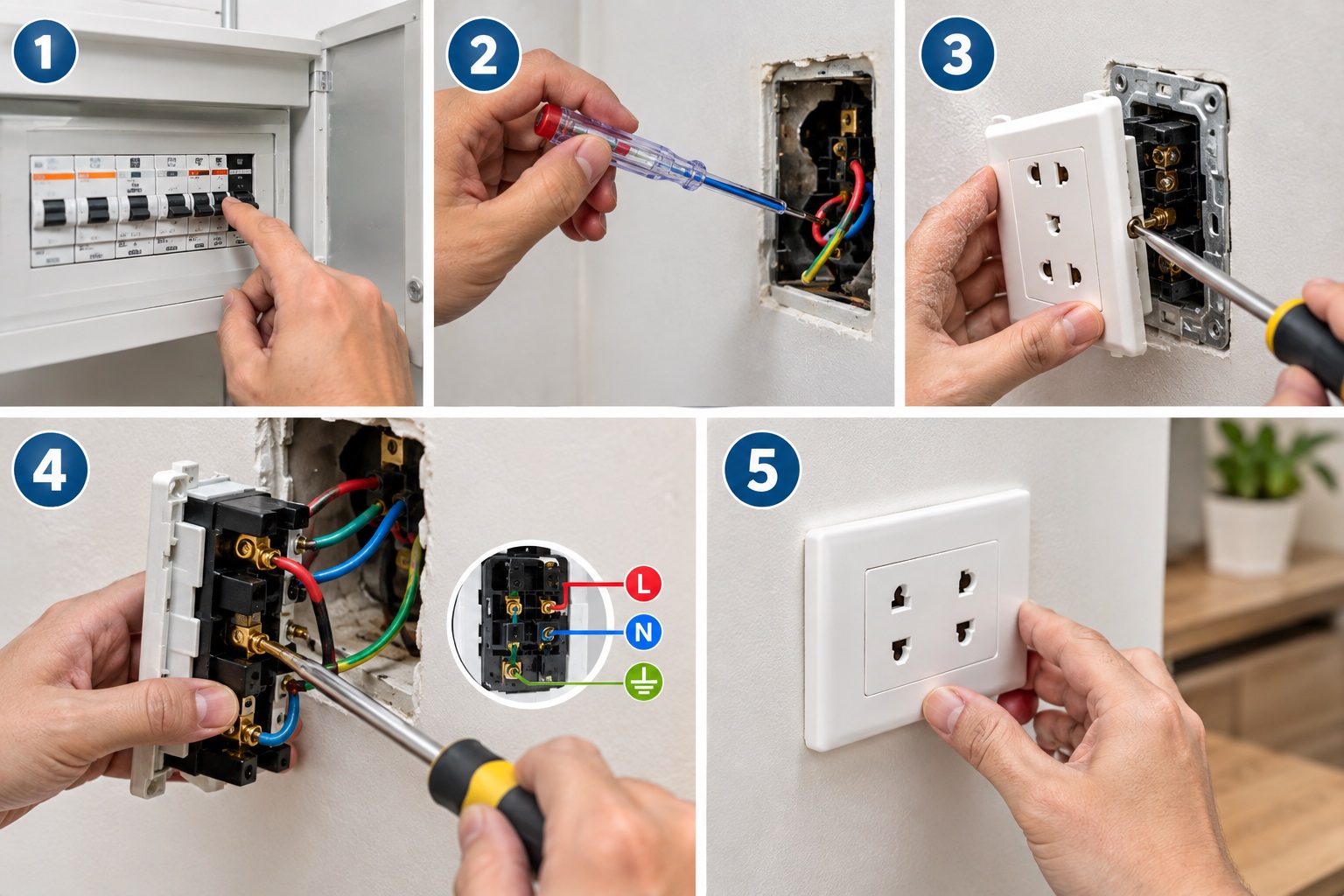 Các bước thay mới ổ điện lỏng an toàn tại nhà