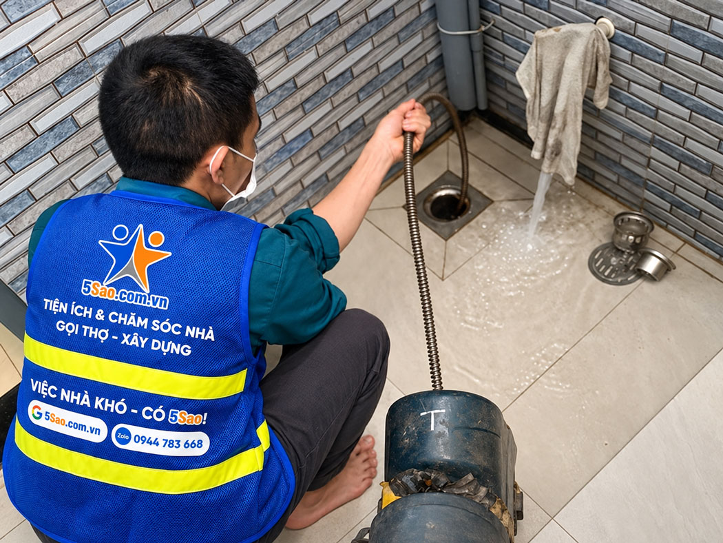 Chấm dứt ngay nỗi lo tắc nghẽn với dịch vụ thông cống nghẹt Quận 1 chuyên nghiệp từ 5Sao.