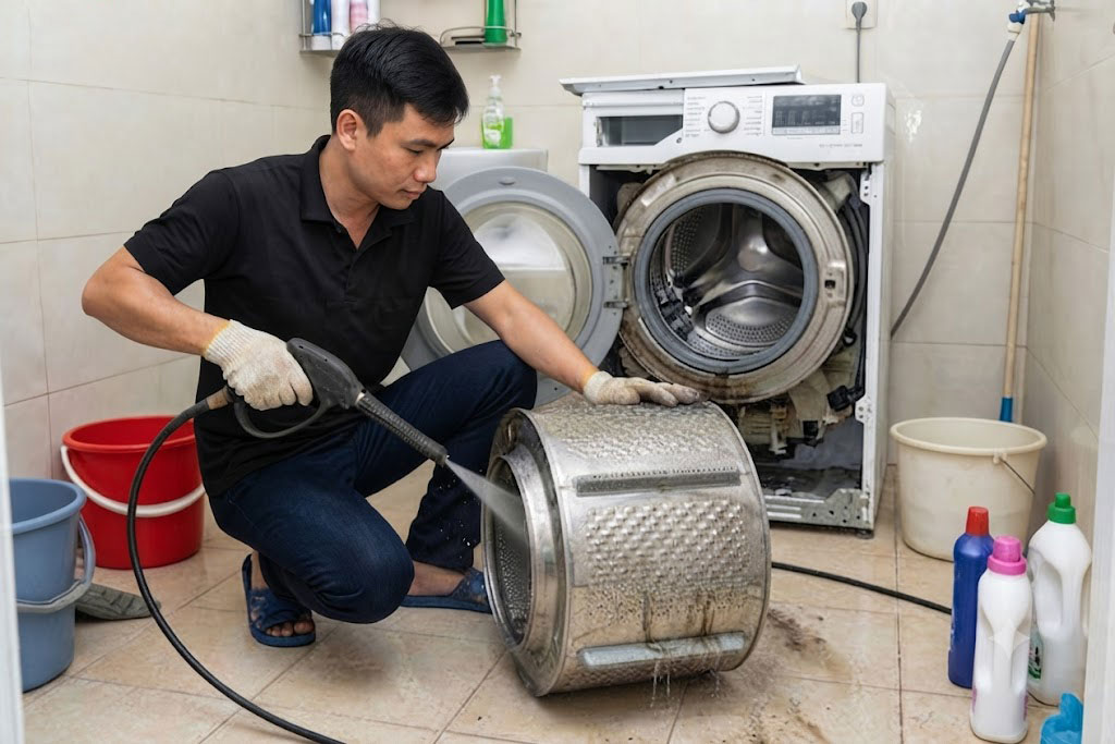 Trải nghiệm dịch vụ chuyên nghiệp từ Điện lạnh Phan Thạch tại Quận 9: Chuyên gia làm sạch sâu máy giặt an toàn và bảo hành chu đáo dài lâu!