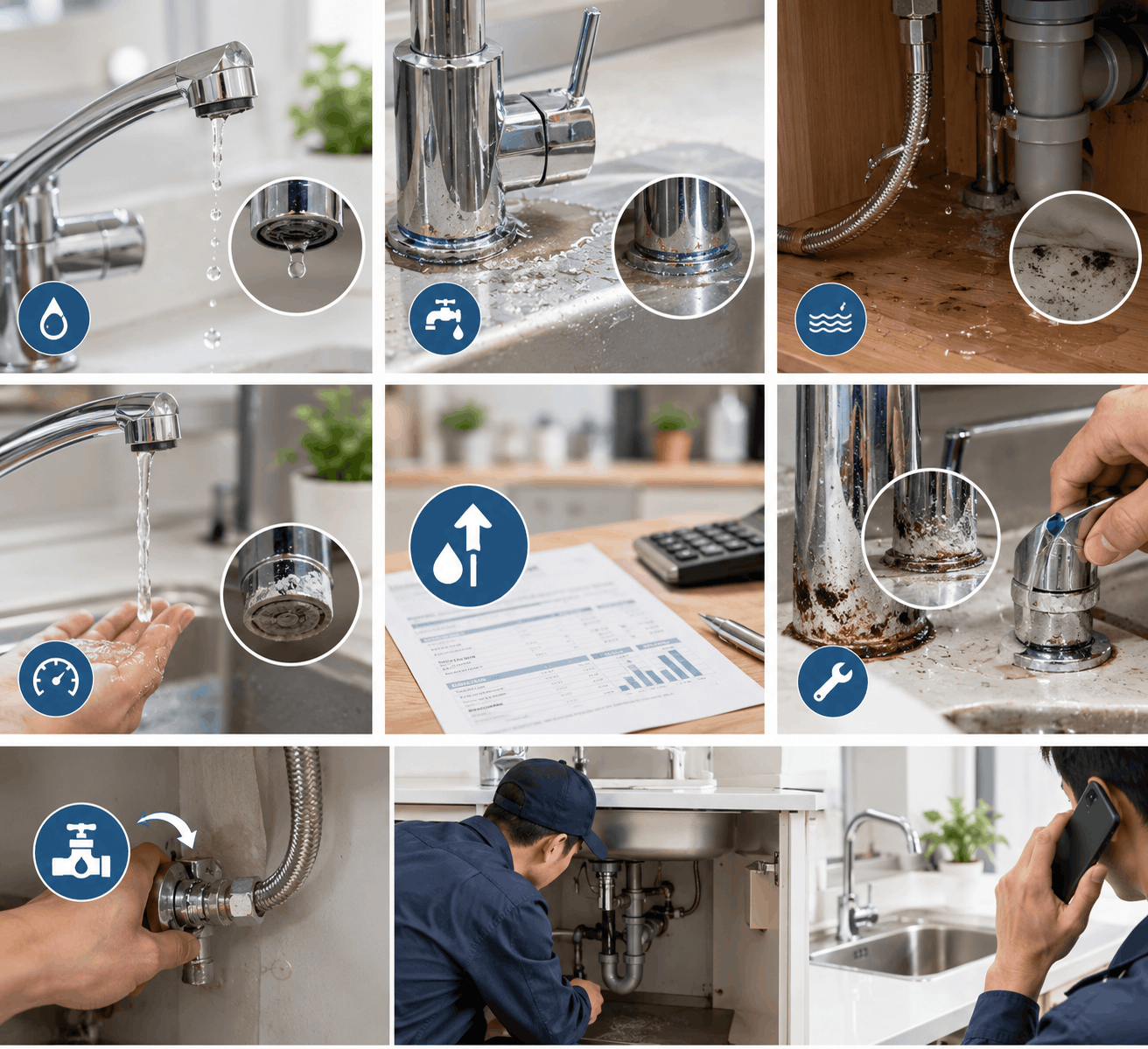 Dấu hiệu vòi nước rửa chén bị rò rỉ để lâu ngày