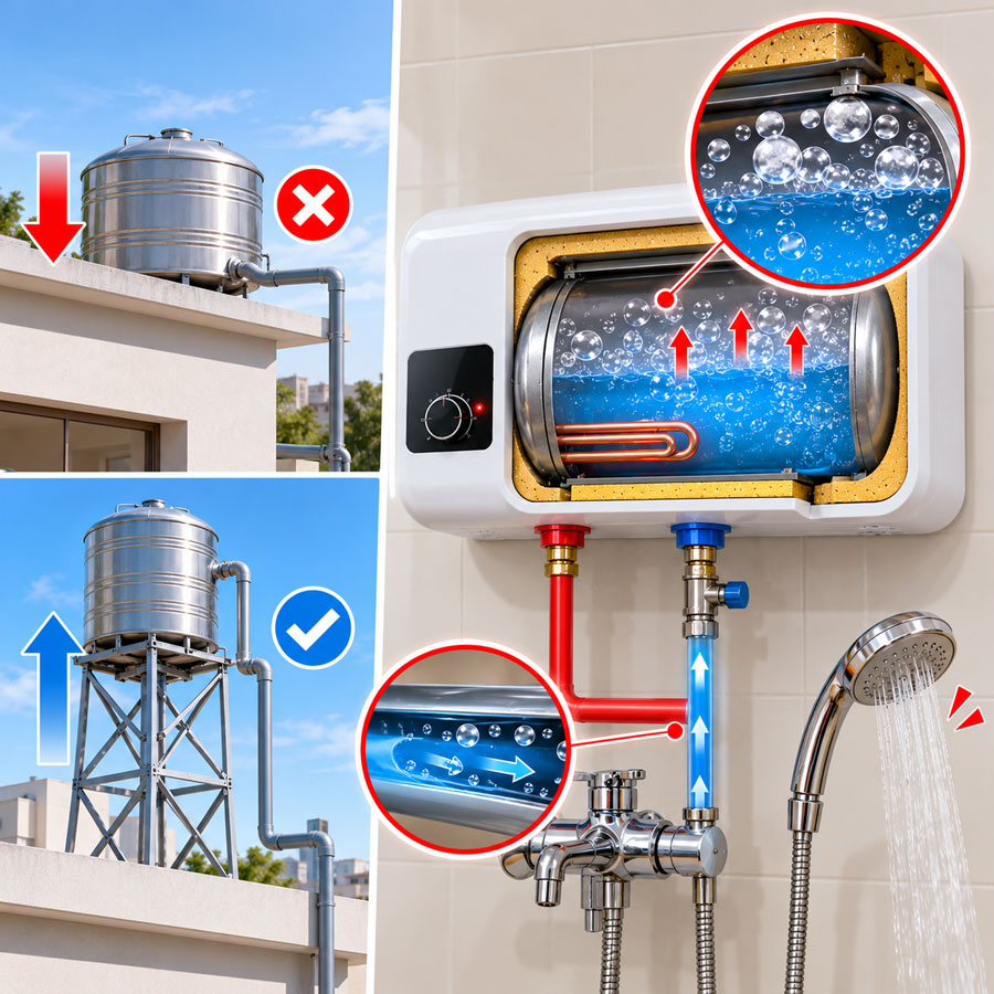 Áp lực nguồn nước cấp quá yếu