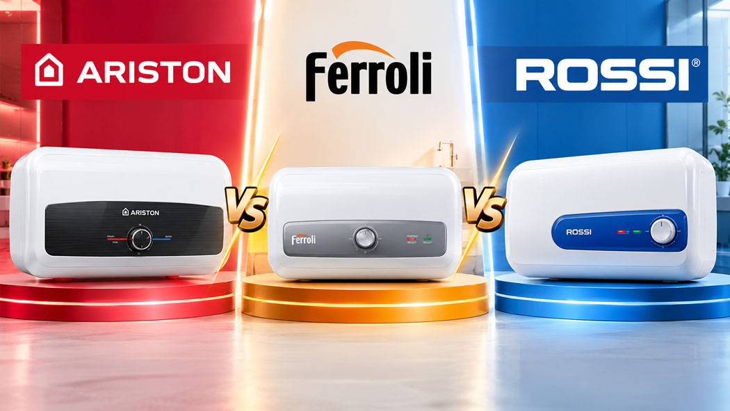 Bảng so sánh toàn diện: Ariston vs Ferroli vs Rossi