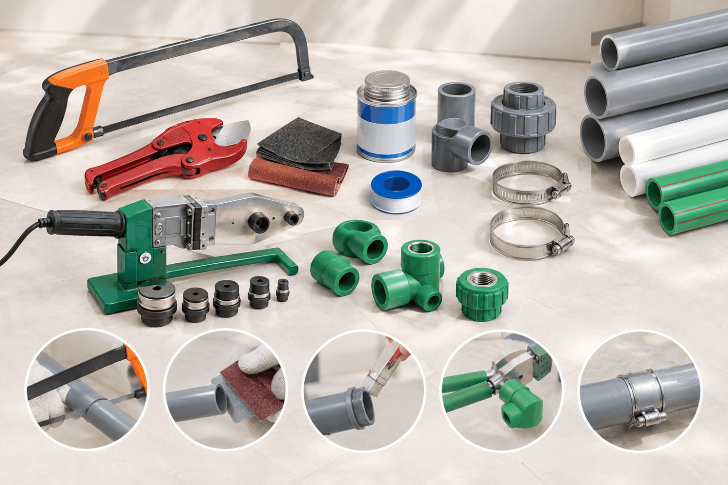 Chuẩn bị dụng cụ & vật tư sửa ống nước tại nhà