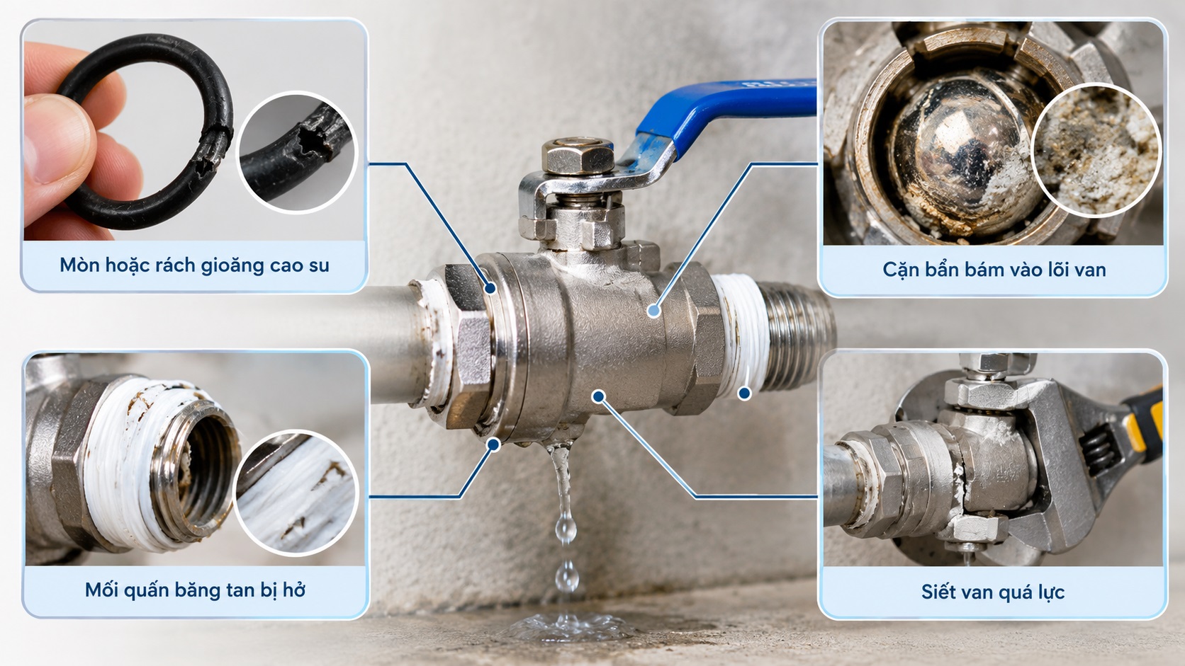 Nguyên Nhân Chi Tiết Khiến Van Nước Inox Bị Rò Rỉ