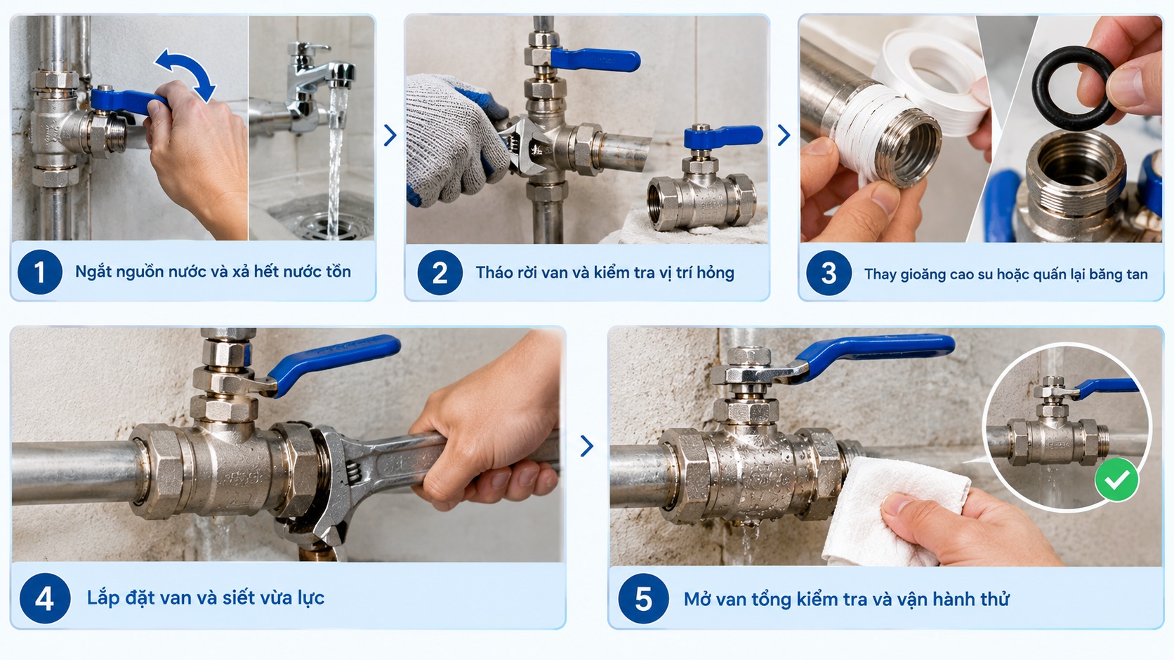Hướng Dẫn Cách Sửa Van Nước Inox Bị Rò Rỉ Theo Từng Bước