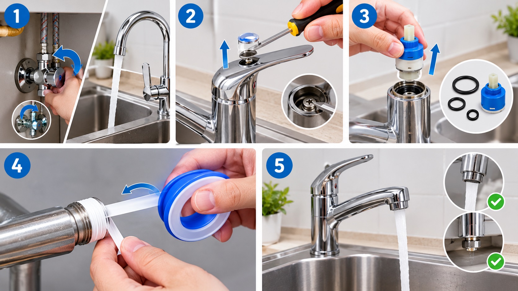 Quy Trình 5 Bước Sửa Vòi Nước Rửa Chén Bị Rỉ Nước Chuẩn Kỹ Thuật