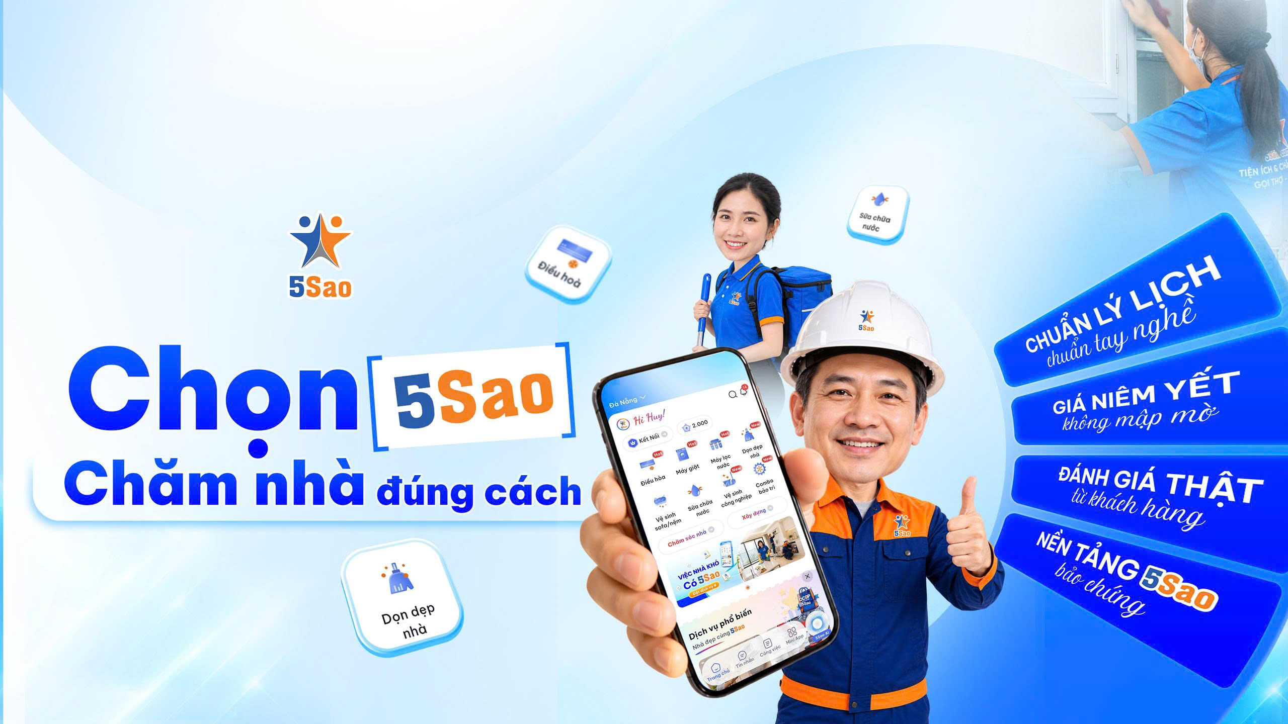 Quy trình đặt lịch thông bồn cầu trên 5Sao