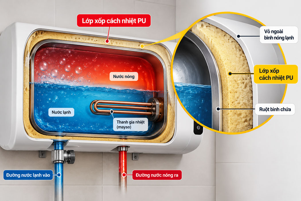 Lớp xốp cách nhiệt PU