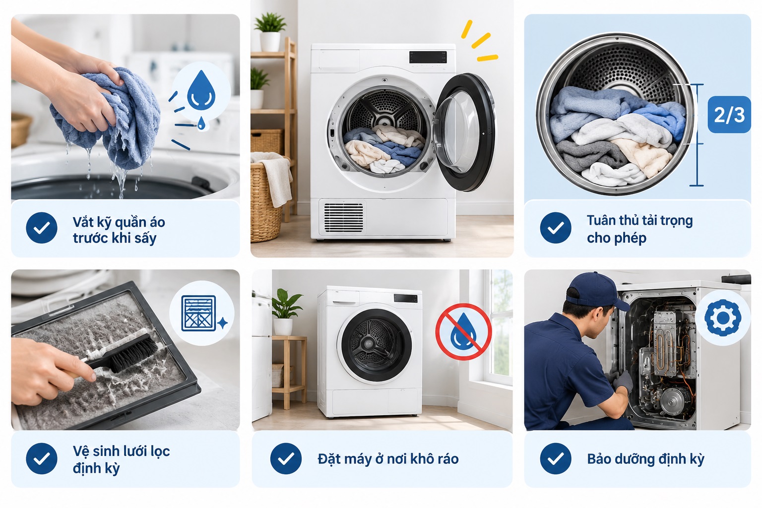 Mẹo sử dụng máy sấy Electrolux bền bỉ, hạn chế lỗi không nóng