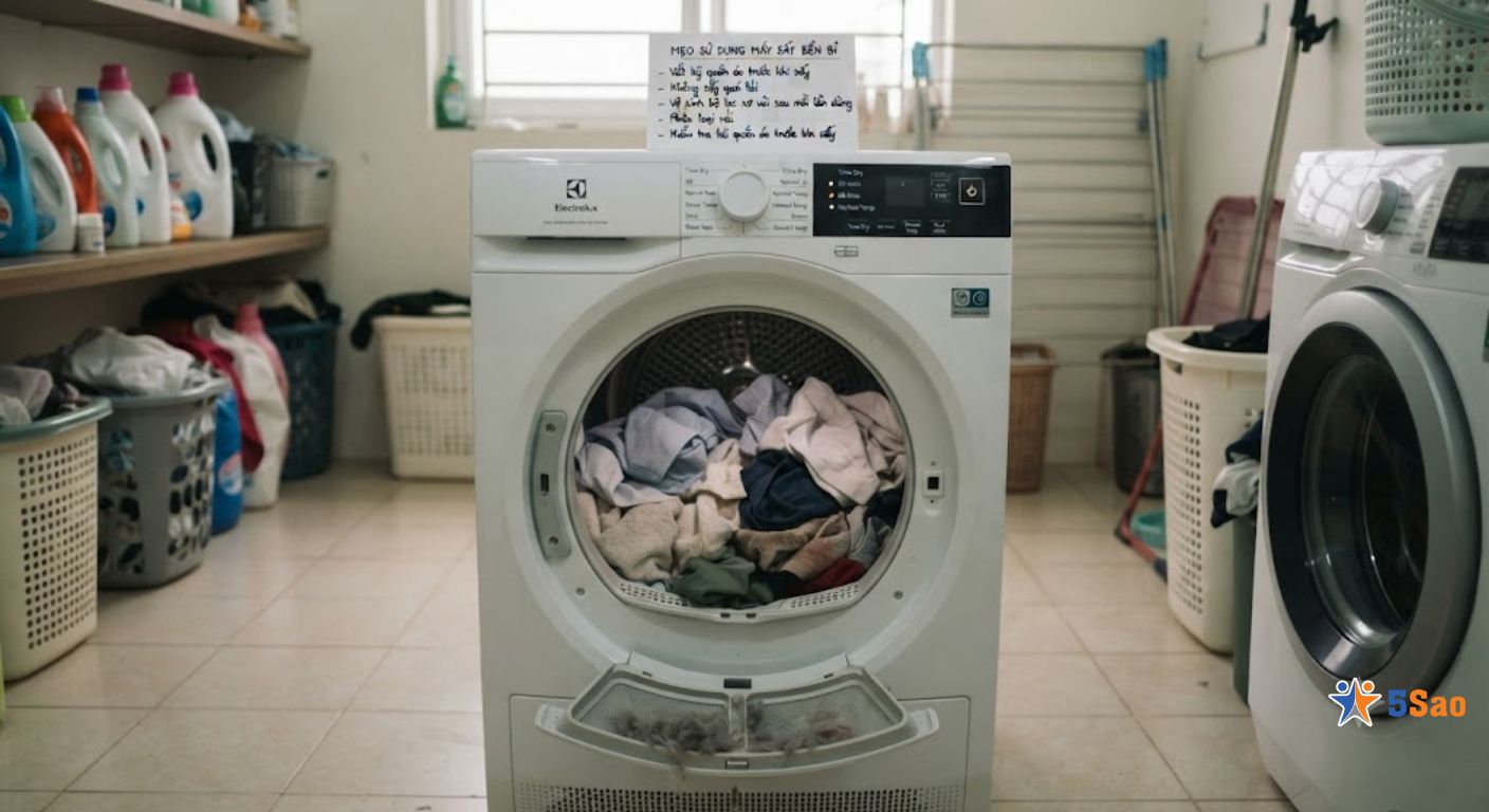 Mẹo sử dụng máy sấy quần áo bền bỉ, hạn chế hư hỏng tối đa