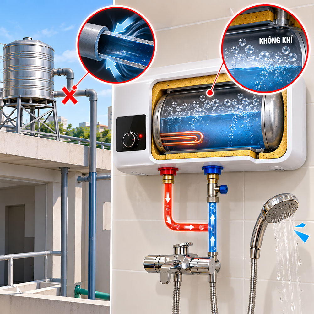 Sự cố mất nước đột ngột và sụt giảm áp suất hệ thống
