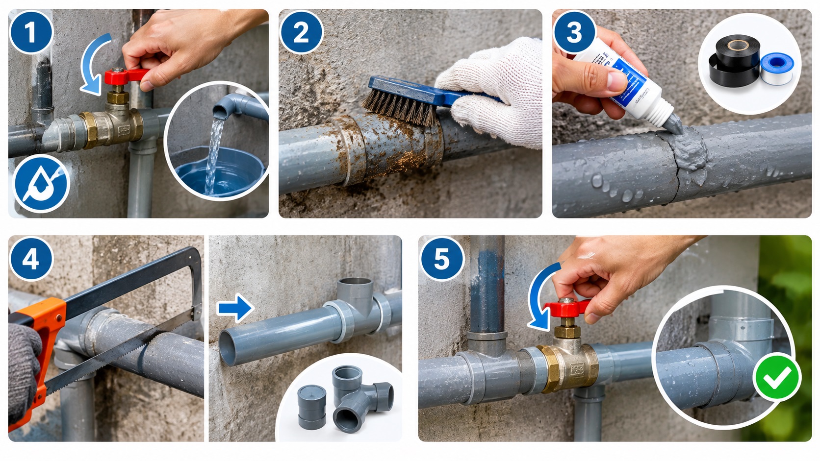 Hướng dẫn chi tiết các bước sửa đường ống nước bị rò rỉ