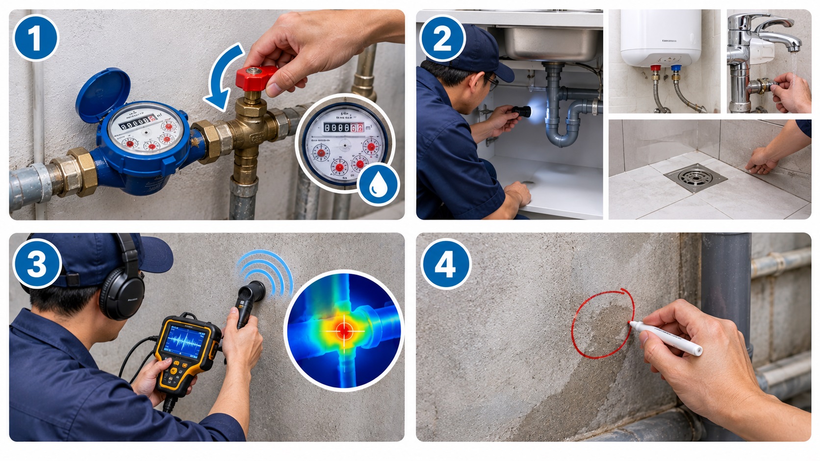 Quy trình kiểm tra và định vị vị trí rò rỉ nước ngầm 