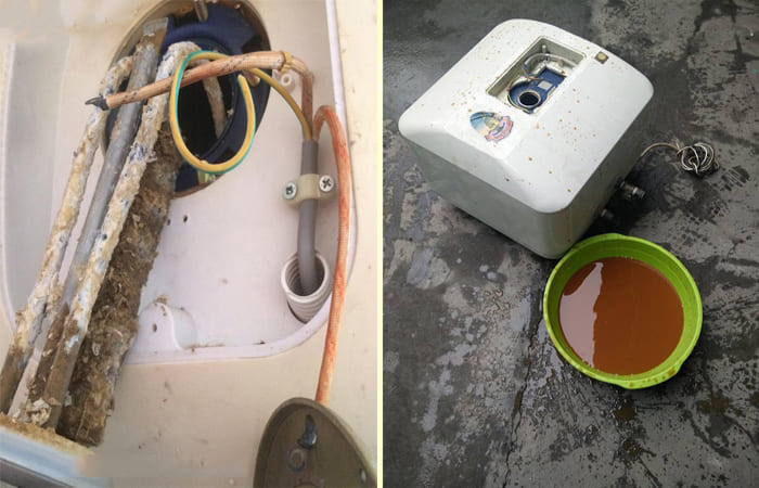 Tẩy cặn canxi thanh sợi đốt và súc rửa lồng bình