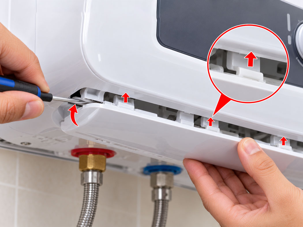 Tháo ốp mặt nạ dải trang trí phía trước